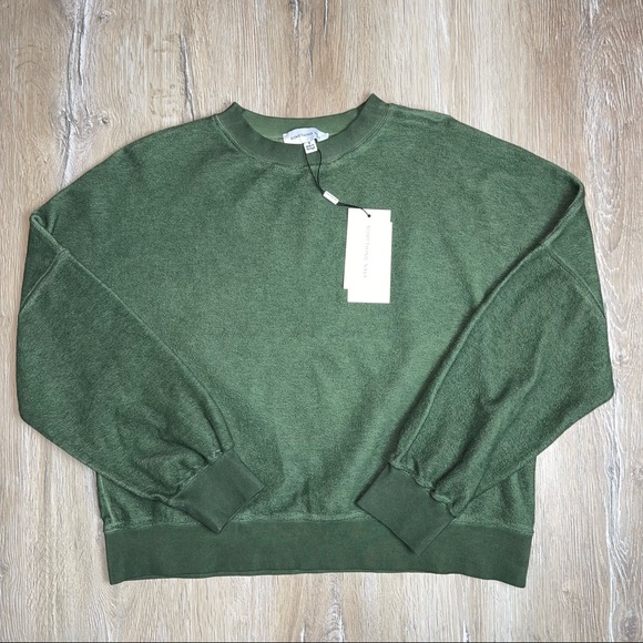Something Navy Women’s Small Oversized Emerald Green Reversed Jersey Sweatshirt - Picture 4 of 11